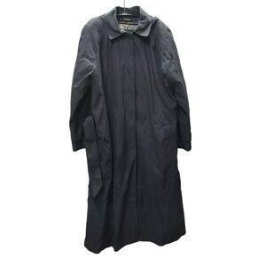London Fog Trench Coat Black Sz 18 Belted Single Breasted Button zip-out Lining